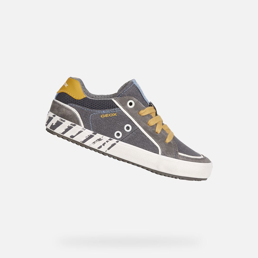 Geox Sneakers Grey/Yellow Alonisso - Geox Boys Shoes - RBHLAZ152